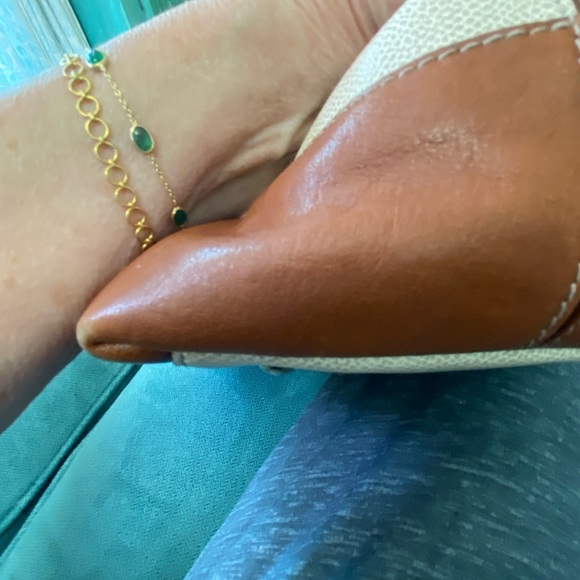 FURLA Leather Tote Cream/Luggage Brown Leather - Picture 8 of 9